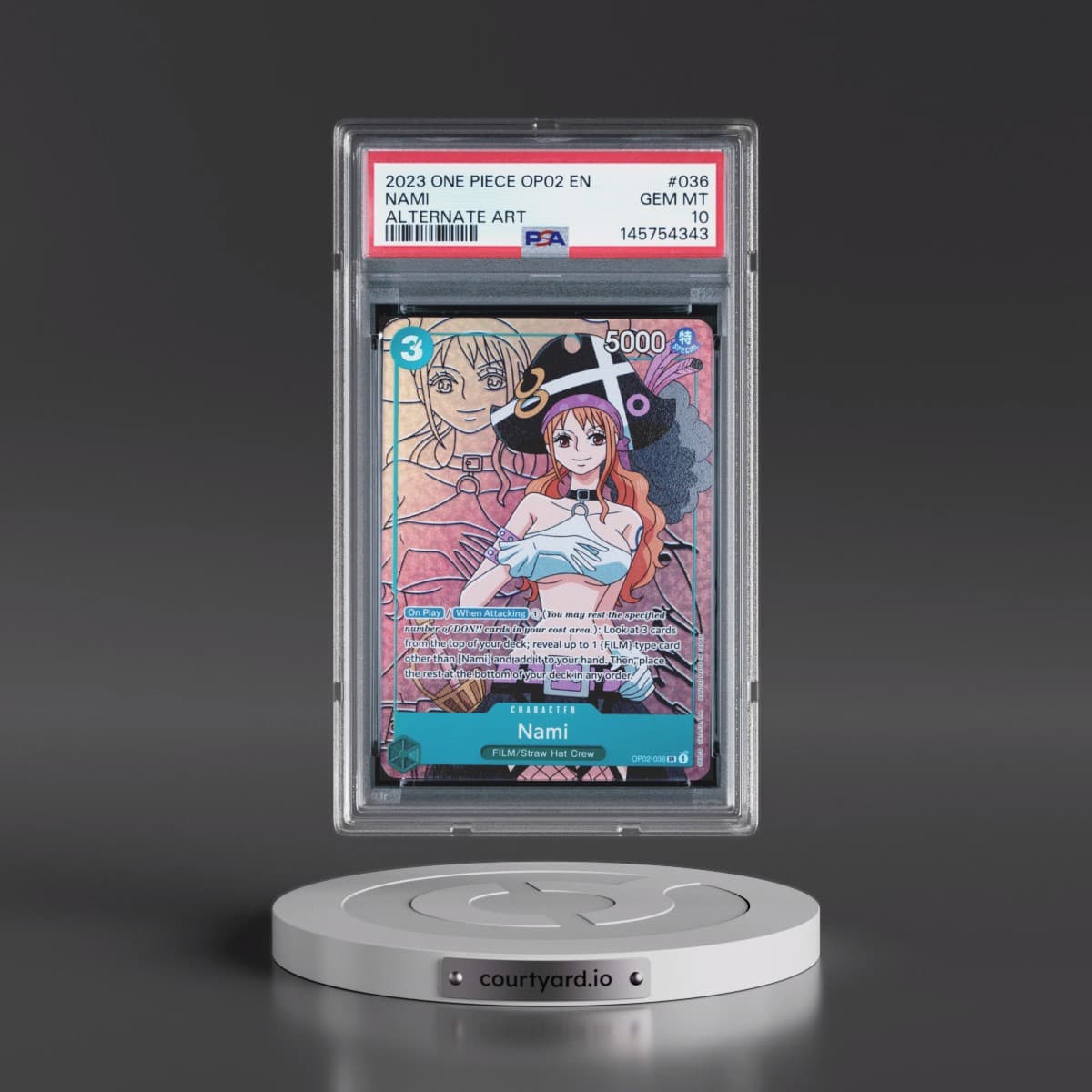 2023 One Piece OP02-Paramount War #036 Nami - Alternate Art (PSA 10 GEM MINT)