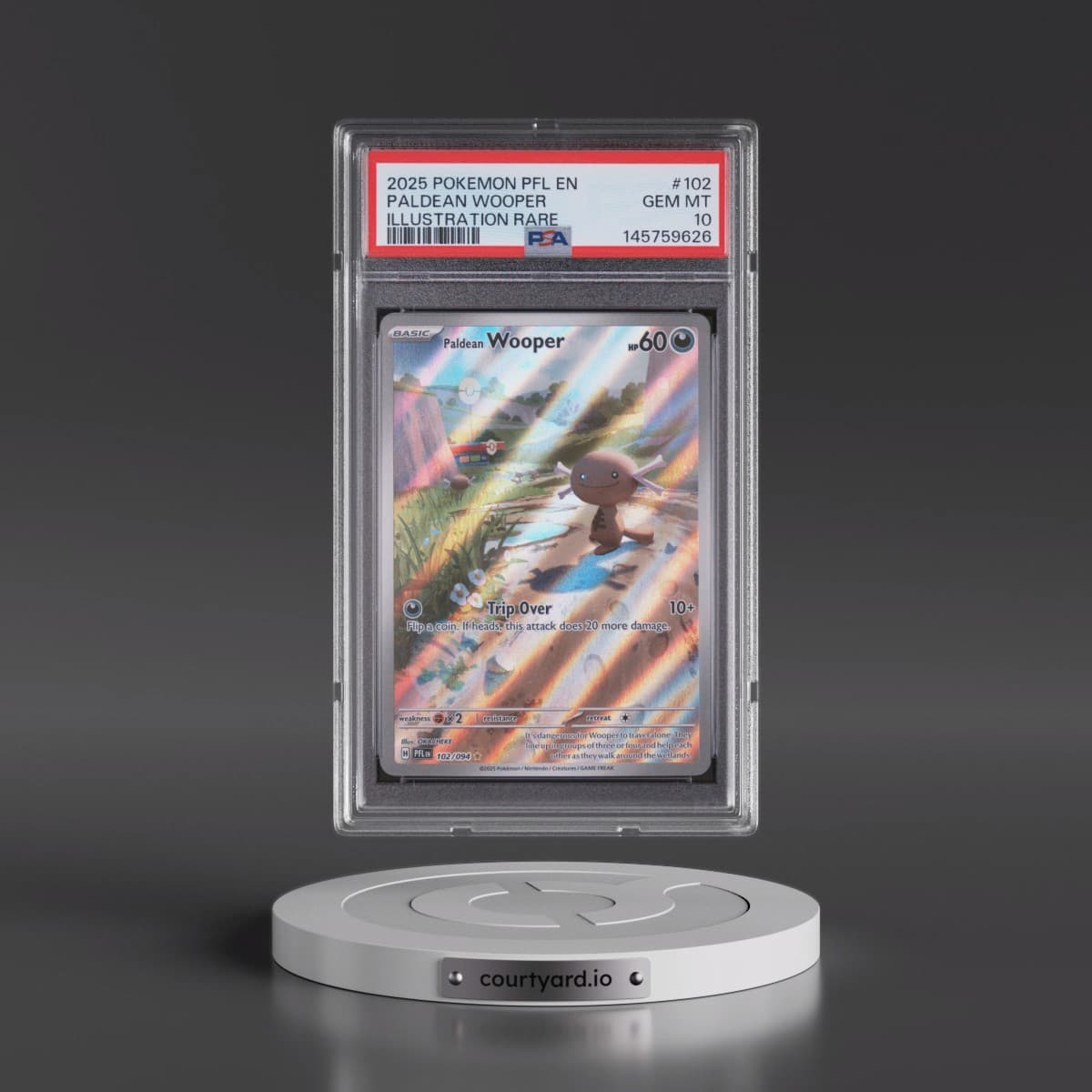 2025 Pokémon Pfl EN-Phantasmal Flames #102 Paldean Wooper - Illustration Rare (PSA 10 GEM MINT)