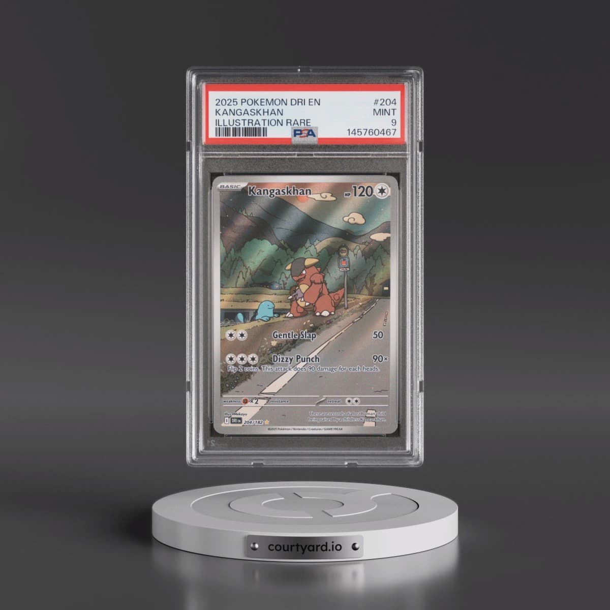 2025 Pokémon Dri EN-Destined Rivals #204 Kangaskhan - Illustration Rare (PSA 9 MINT)