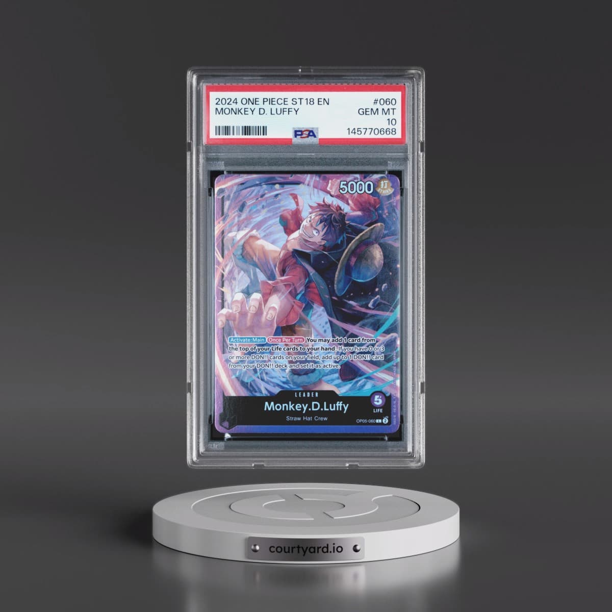 2024 One Piece Starter Deck ST18-Purple Monkey D. Luffy #060 Monkey D. Luffy (PSA 10 GEM MINT)