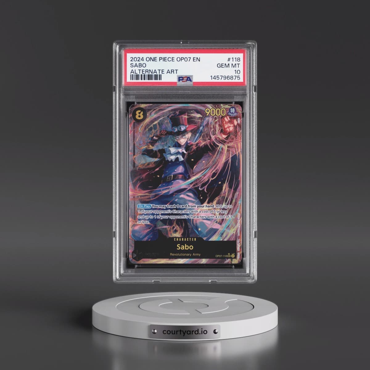 2024 One Piece OP07-500 Years in the Future #118 Sabo - Alternate Art (PSA 10 GEM MINT)