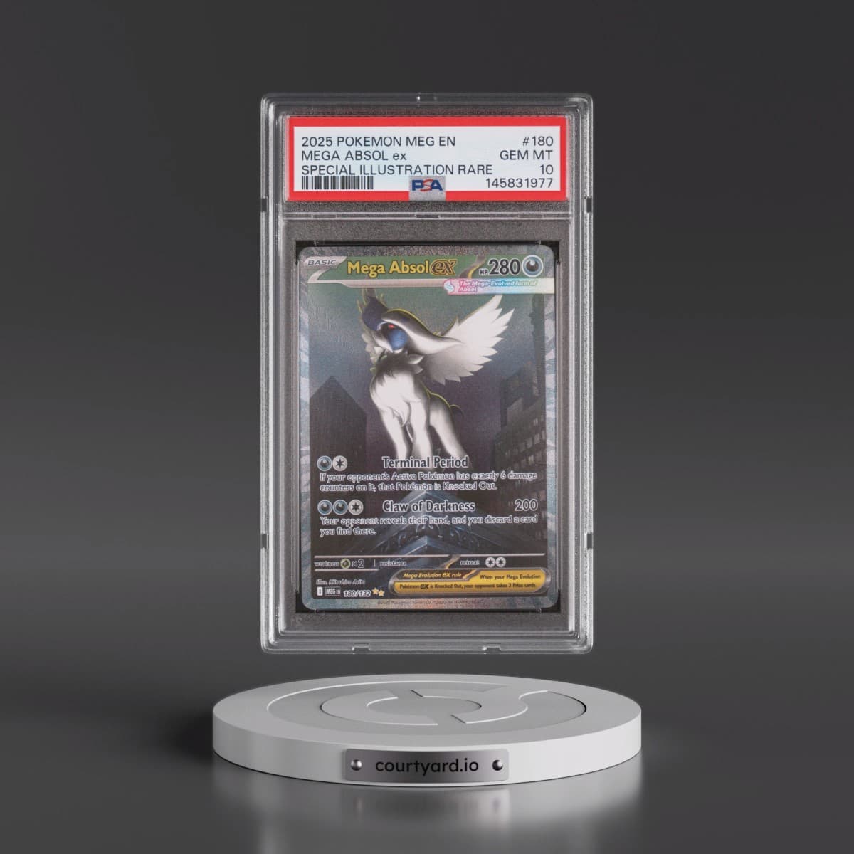 2025 Pokémon Meg EN-Mega Evolution #180 Mega Absol EX - Holo Special Illustration Rare (PSA 10 GEM MINT)