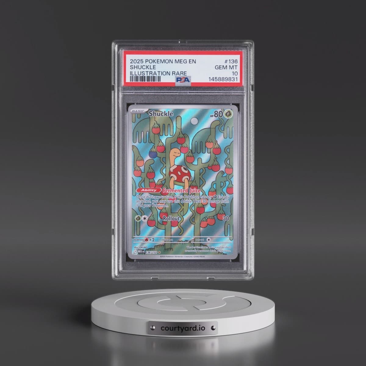 2025 Pokémon Meg EN-Mega Evolution #136 Shuckle - Illustration Rare (PSA 10 GEM MINT)