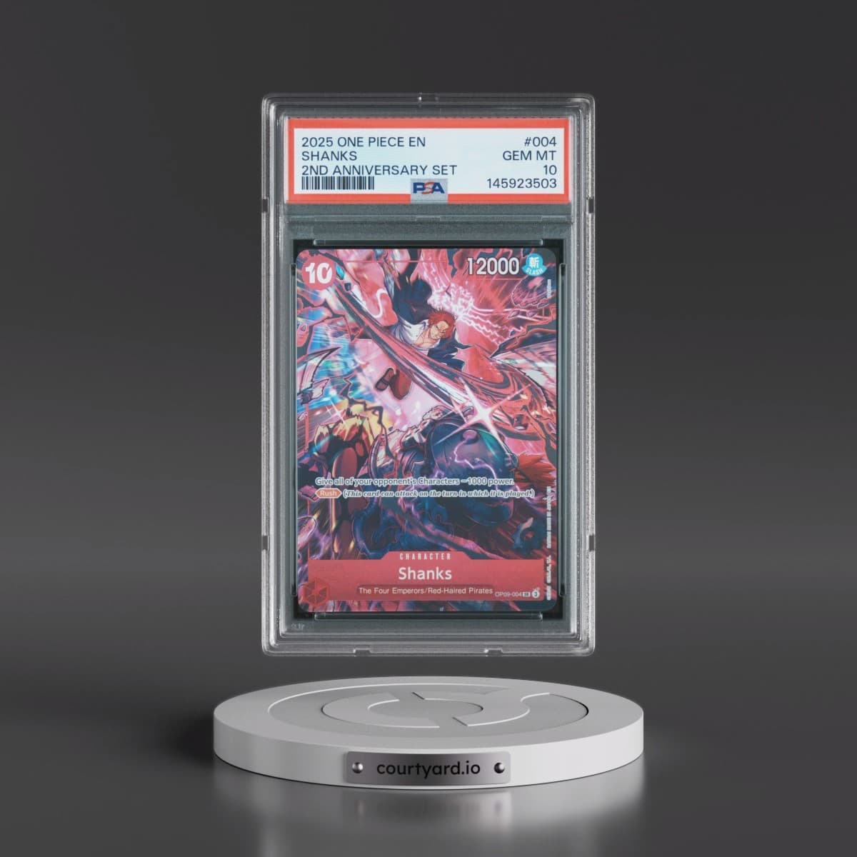 2025 One Piece English Version 2nd Anniversary Set #004 Shanks (PSA 10 GEM MINT)