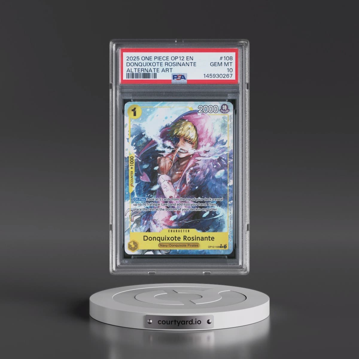 2025 One Piece OP12-Legacy of the Master #108 Donquixote Rosinante - Alternate Art (PSA 10 GEM MINT)