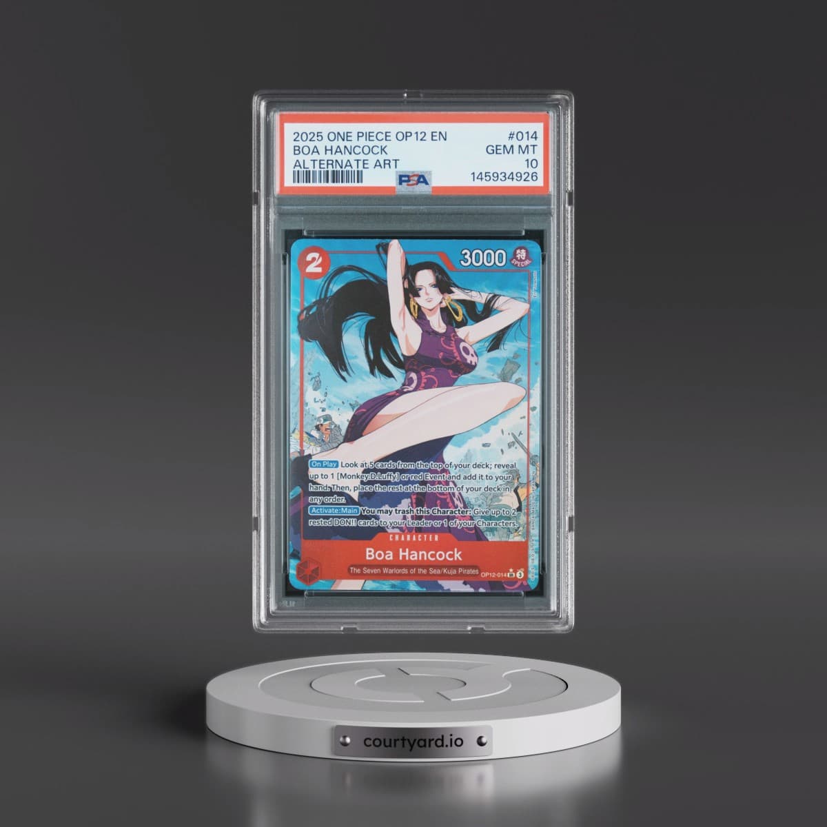 2025 One Piece OP12-Legacy of the Master #014 Boa Hancock - Alternate Art (PSA 10 GEM MINT)