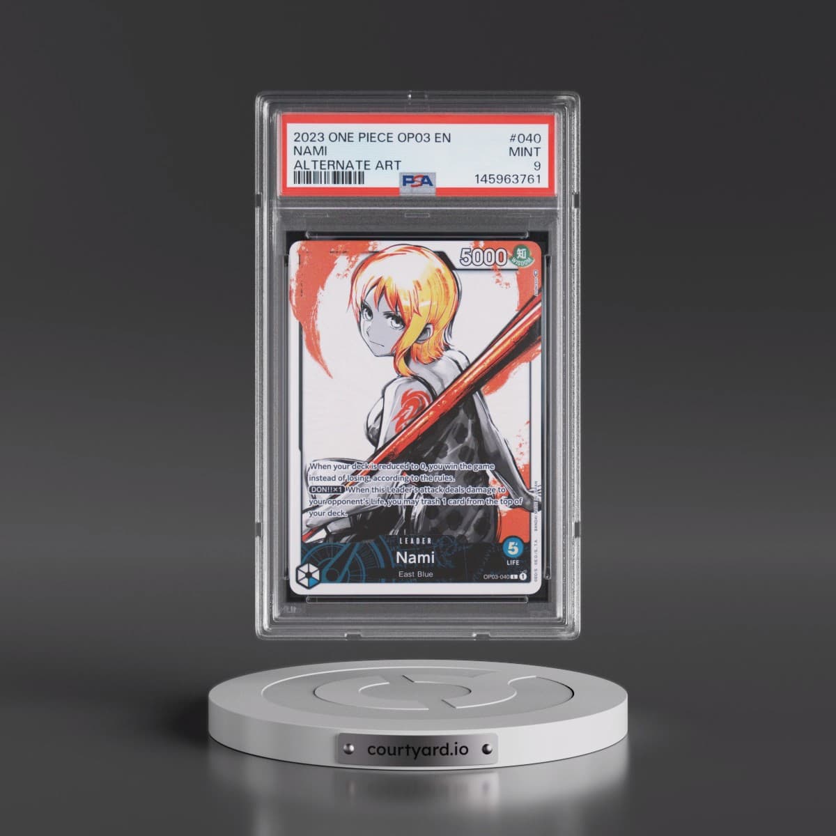 2023 One Piece OP03-Pillars of Strength #040 Nami - Alternate Art (PSA 9 MINT)