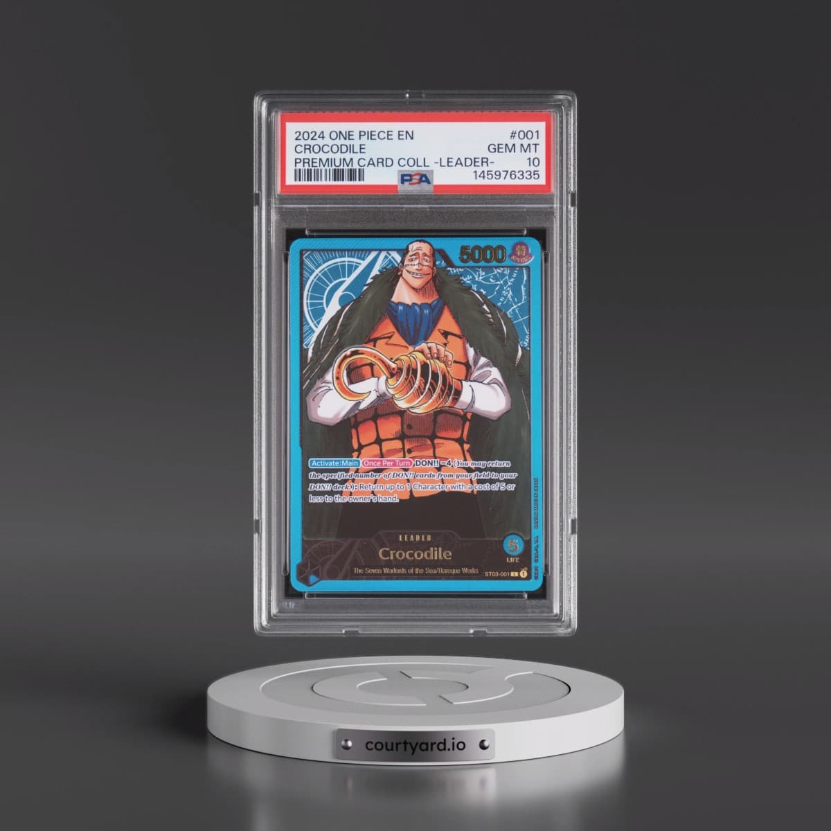 2024 One Piece Premium Card Collection -Leader Collection #001 Crocodile (PSA 10 GEM MINT)