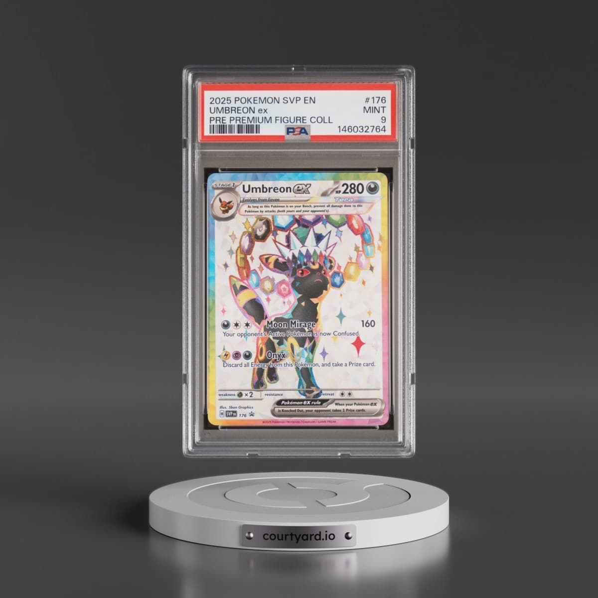 2025 Pokémon Svp EN-SV Black Star Promo #176 Umbreon EX - Holo Prismatic Evolutions Premium Figure Collection (PSA 9 MINT)