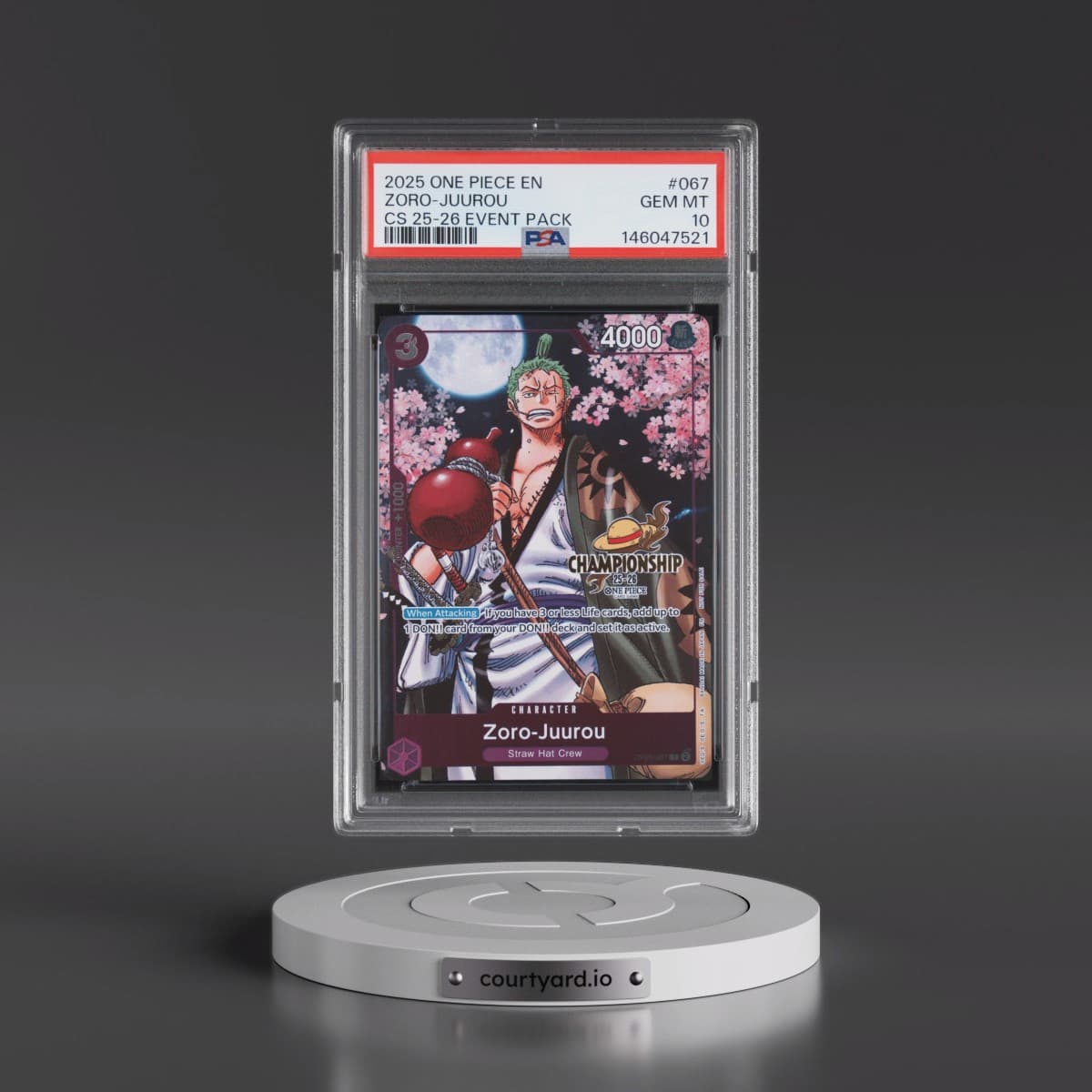 2025 One Piece Championship 2025-26 Event Pack #067 Zoro-Juurou (PSA 10 GEM MINT)