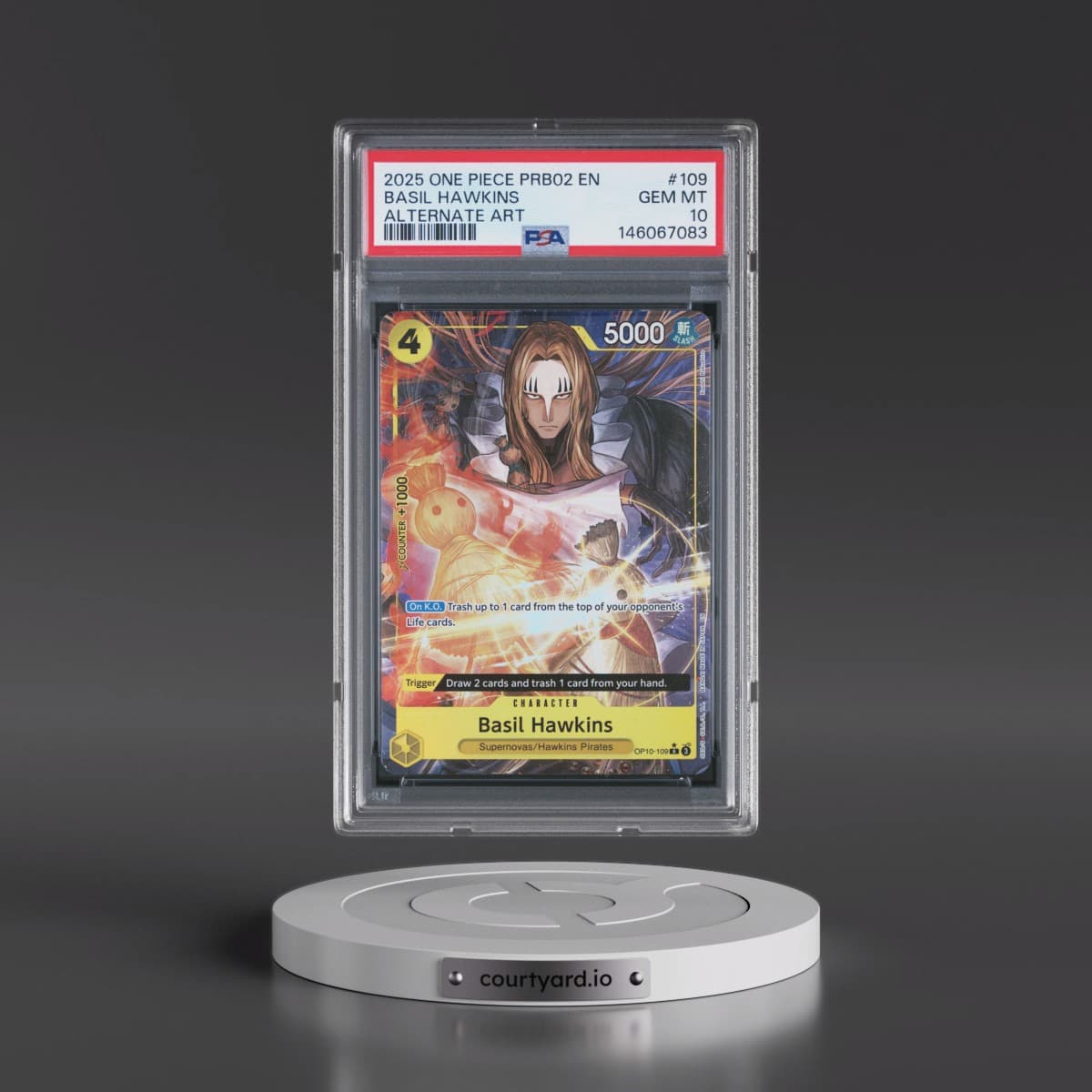 2025 One Piece PRB02-Premium Booster -One Piece Card the Best- Vol.2 #109 Basil Hawkins - Alternate Art (PSA 10 GEM MINT)
