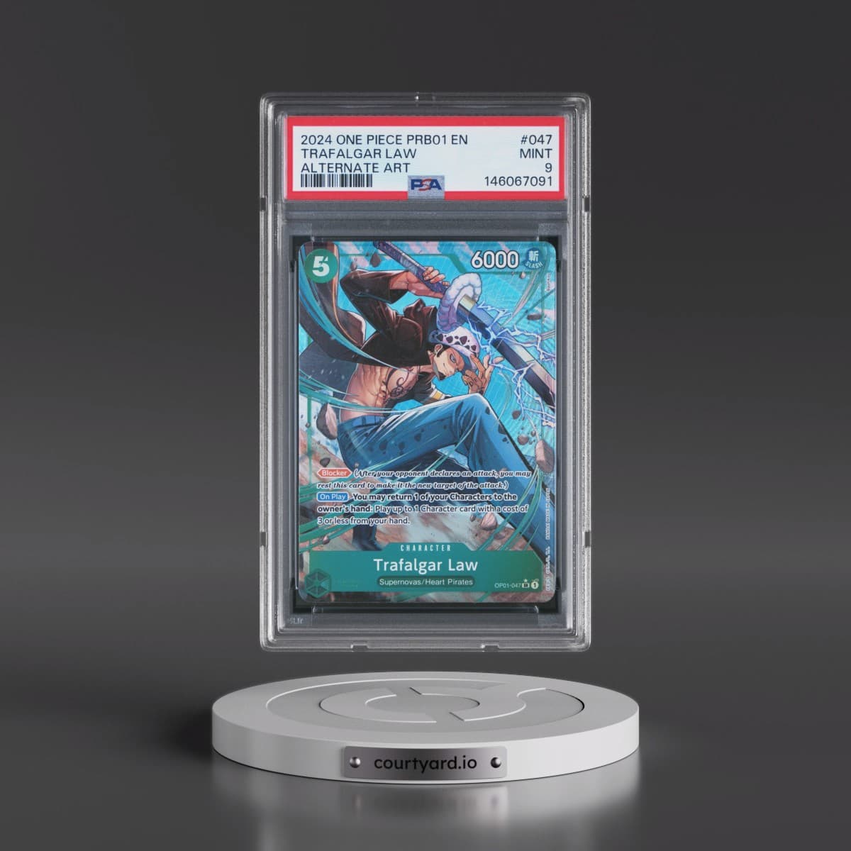 2024 One Piece PRB01-Premium Booster -One Piece Card the Best #047 Trafalgar Law - Alternate Art (PSA 9 MINT)