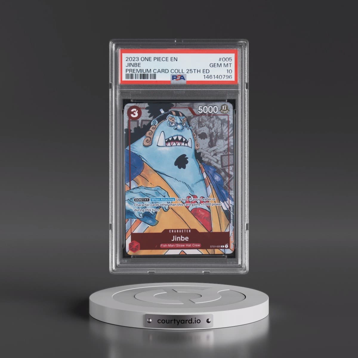 2023 One Piece Premium Bandai Premium Card Collection 25th Edition #005 Jinbe (PSA 10 GEM MINT)
