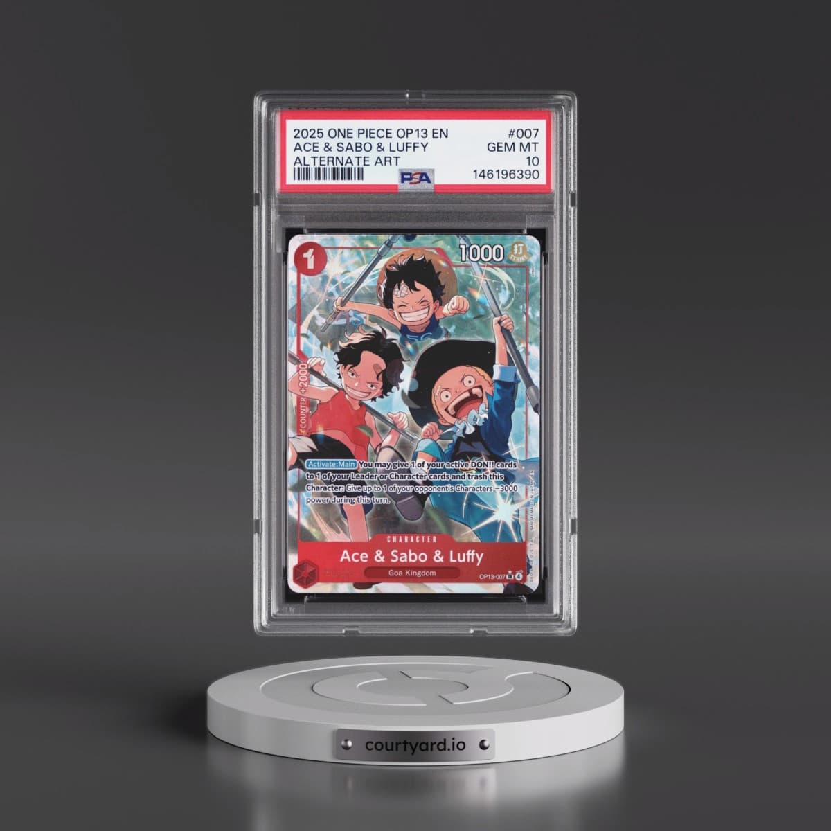 2025 One Piece OP13-Carrying on His Will #007 Ace & Sabo & Luffy - Alternate Art (PSA 10 GEM MINT)