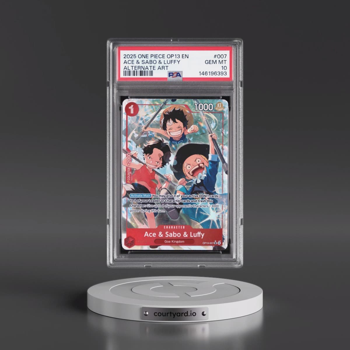 2025 One Piece OP13-Carrying on His Will #007 Ace & Sabo & Luffy - Alternate Art (PSA 10 GEM MINT)