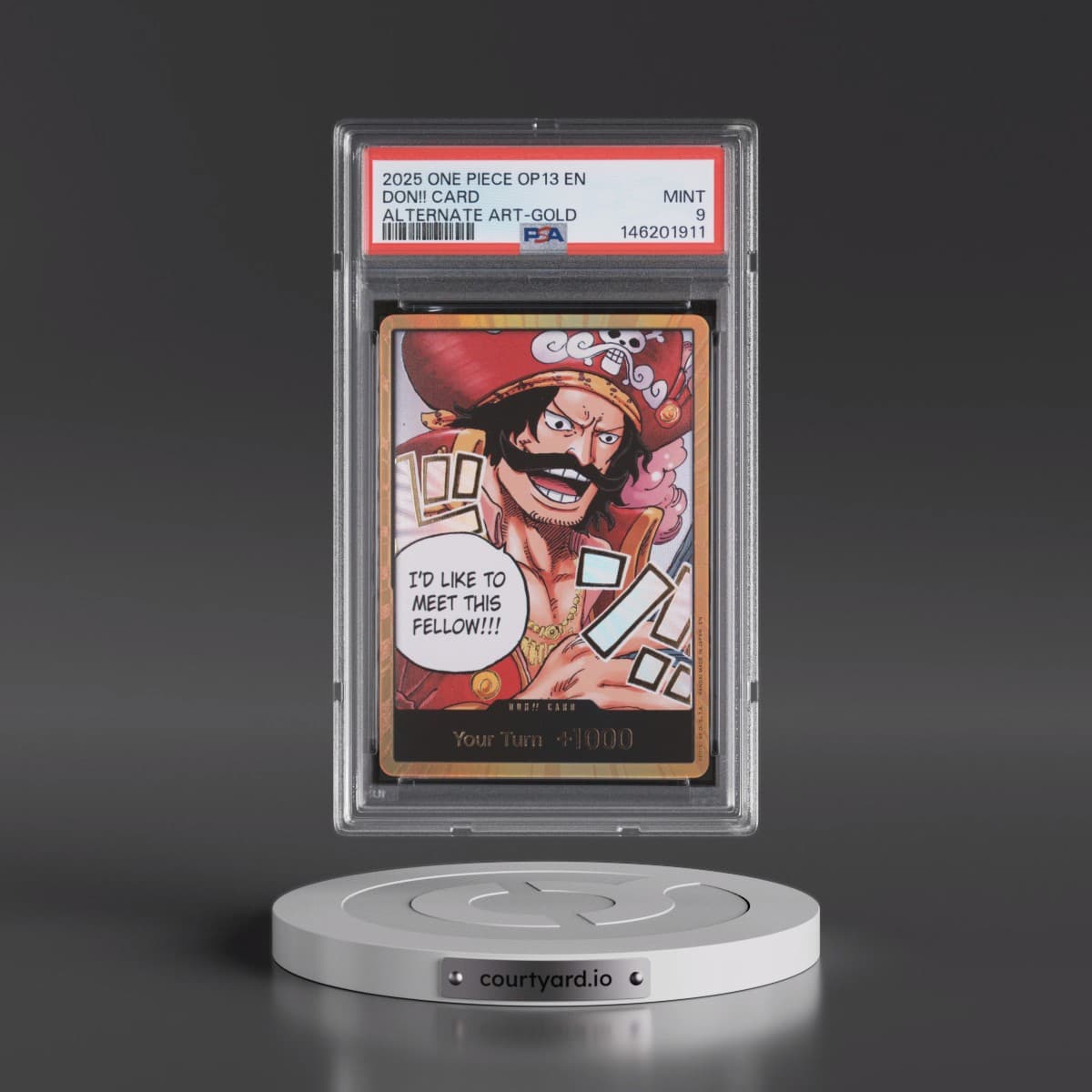 2025 One Piece OP13-Carrying on His Will Don!! Card - Alternate Art-Gold (PSA 9 MINT)