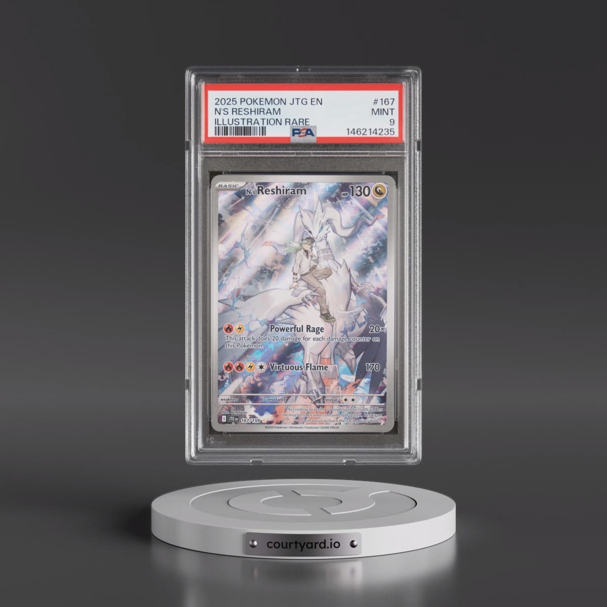 2025 Pokémon Jtg EN-Journey Together #167 N's Reshiram - Illustration Rare (PSA 9 MINT)