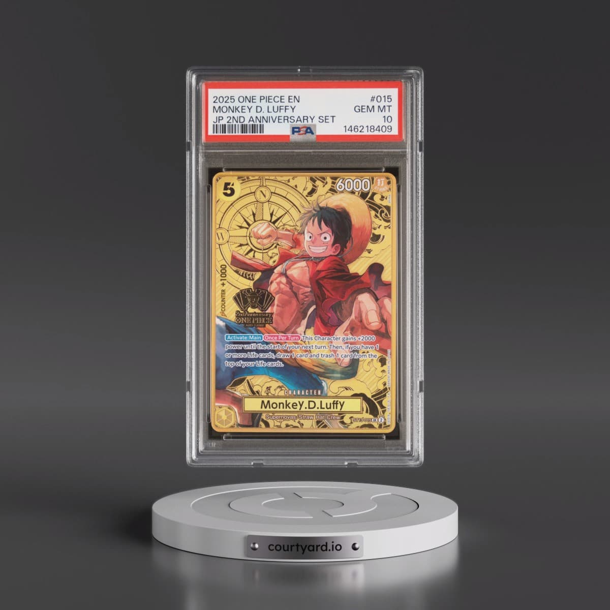 2025 One Piece Japanese 2nd Anniversary Set #015 Monkey D. Luffy (PSA 10 GEM MINT)