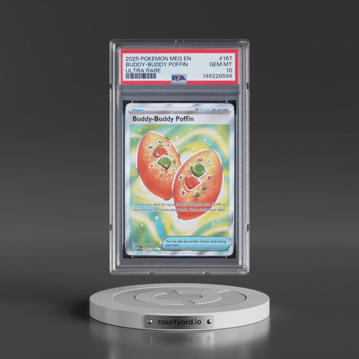 2025 Pokémon Meg EN-Mega Evolution #167 Buddy-Buddy Poffin - Ultra Rare (PSA 10 GEM MINT)