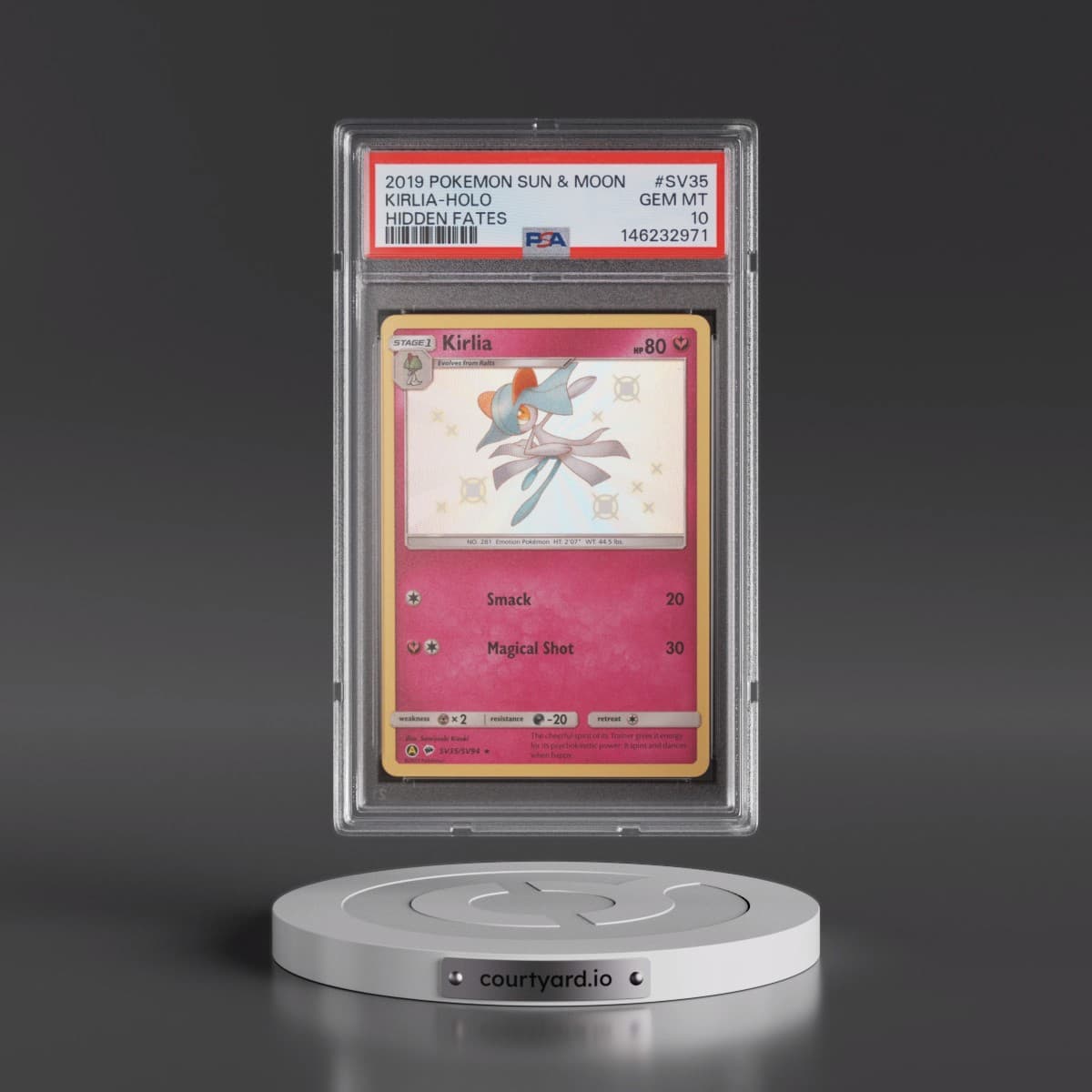 2019 Pokémon Sun & Moon Hidden Fates #SV35 Kirlia - Holo (PSA 10 GEM MINT)