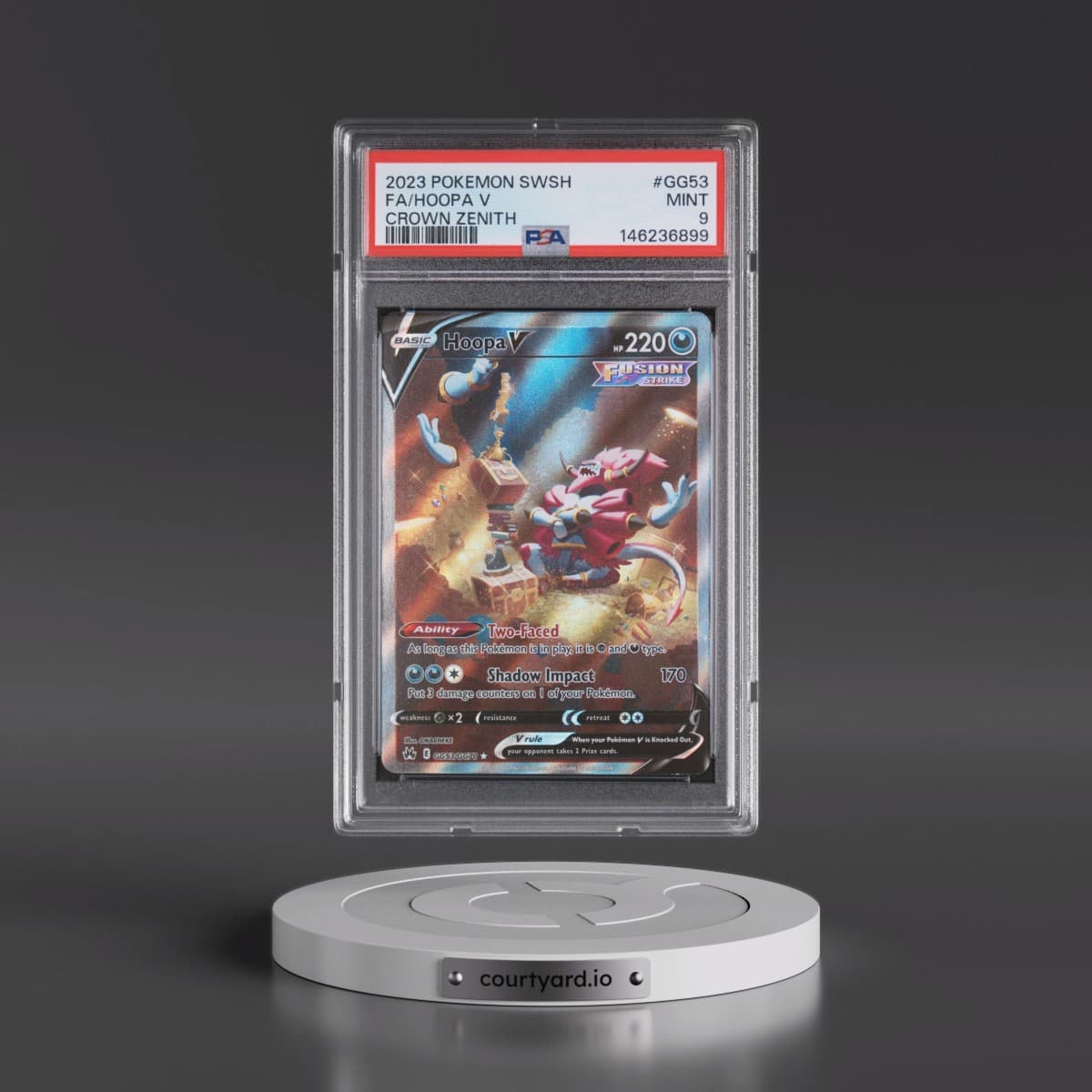 2023 Pokémon Sword and Shield Crown Zenith #GG53 Hoopa V - Holo Full Art (PSA 9 MINT)
