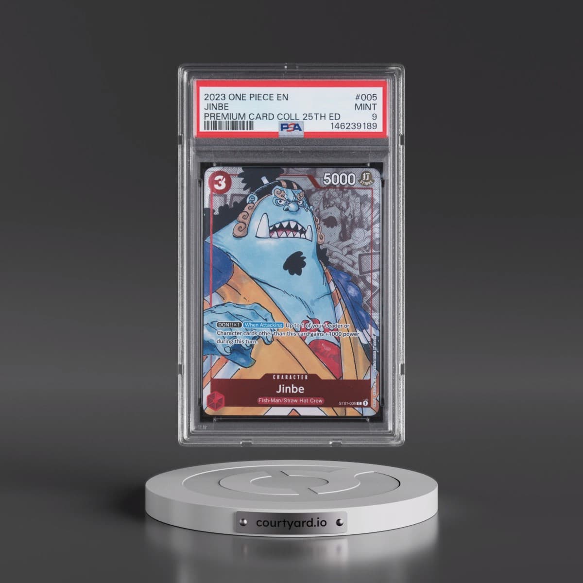 2023 One Piece Premium Card Collection 25th Edition #005 Jinbe (PSA 9 MINT)