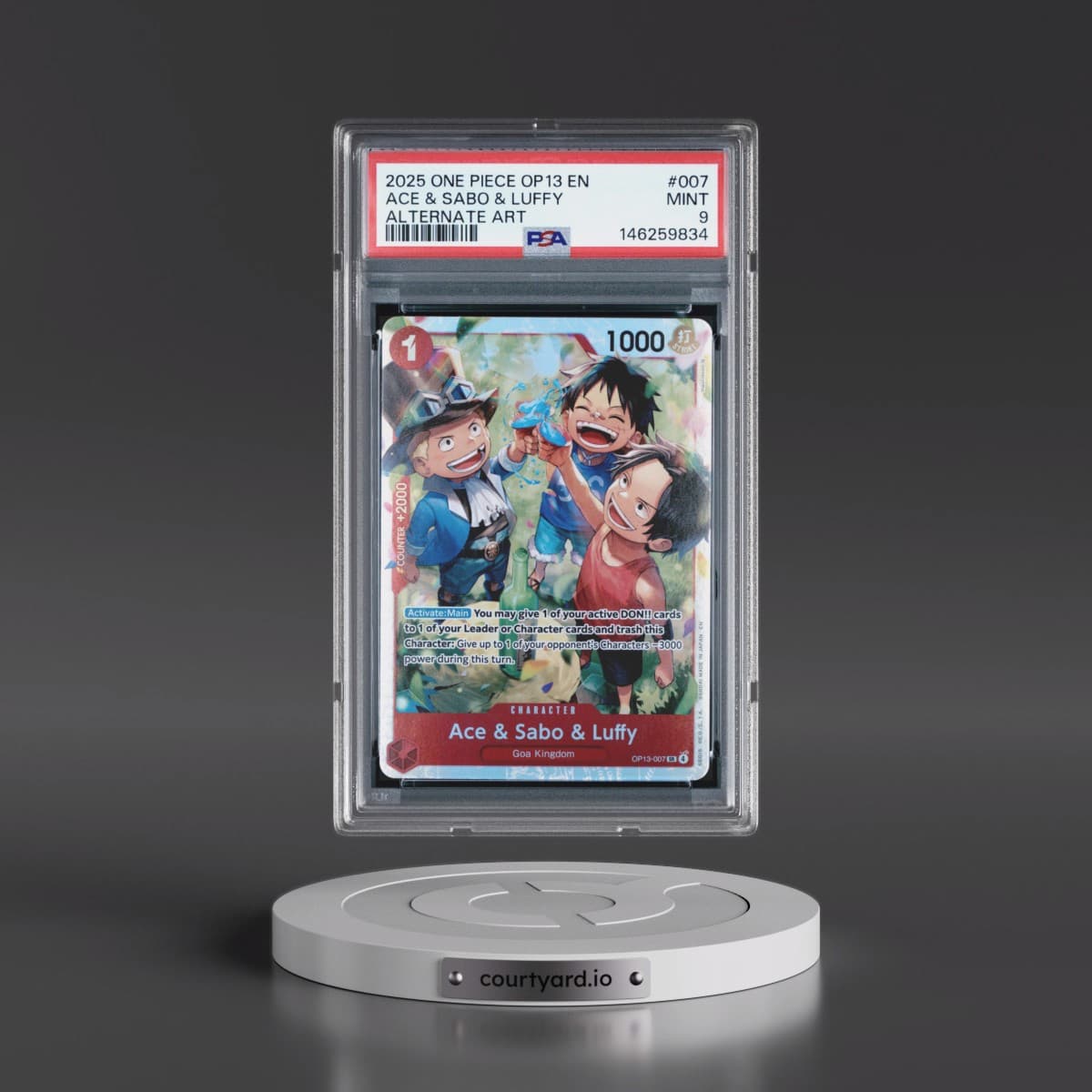 2025 One Piece OP13-Carrying on His Will #007 Ace & Sabo & Luffy - Alternate Art (PSA 9 MINT)