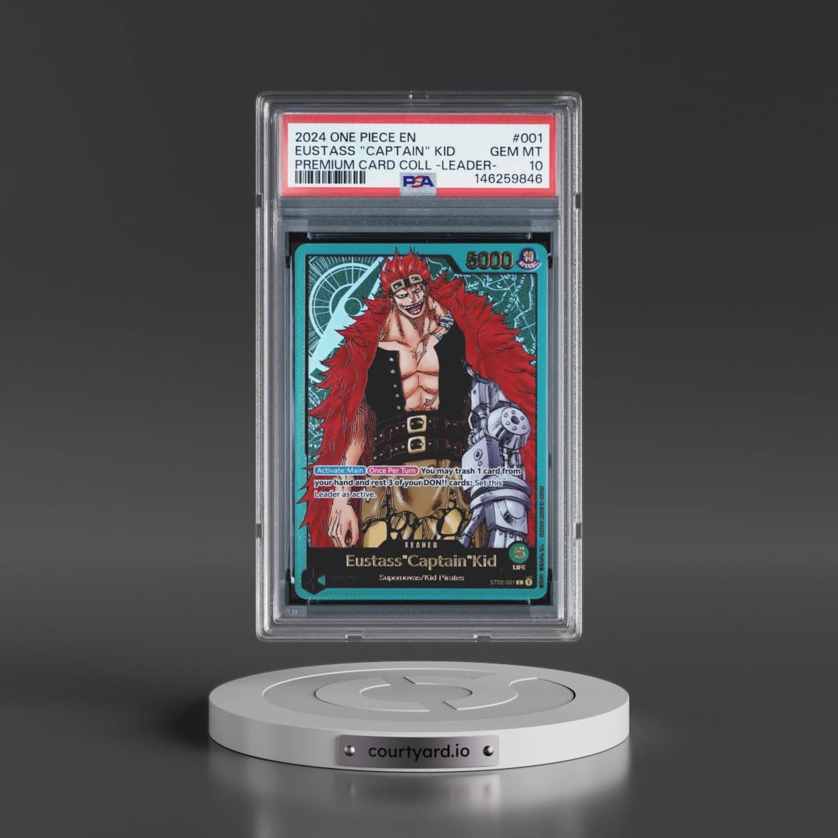 2024 One Piece Premium Card Collection -Leader Collection #001 Eustass "Captain" Kid (PSA 10 GEM MINT)