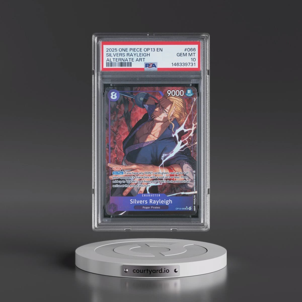 2025 One Piece OP13-Carrying on His Will #066 Silvers Rayleigh - Alternate Art (PSA 10 GEM MINT)