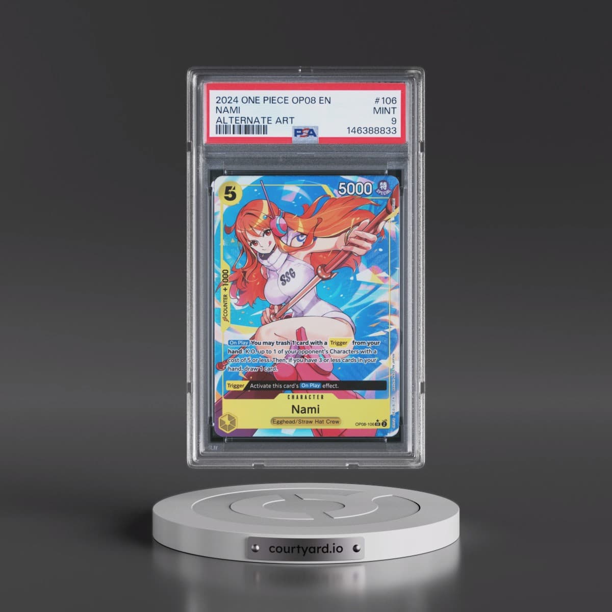2024 One Piece OP08-Two Legends #106 Nami - Alternate Art (PSA 9 MINT)