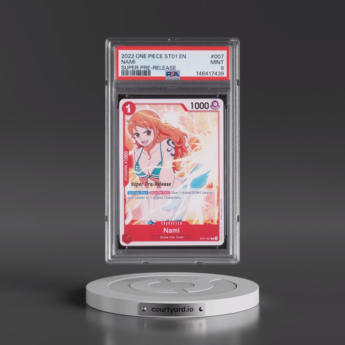 2022 One Piece Starter Deck ST01-Straw Hat Crew #007 Nami - Super Pre-Release (PSA 9 MINT)