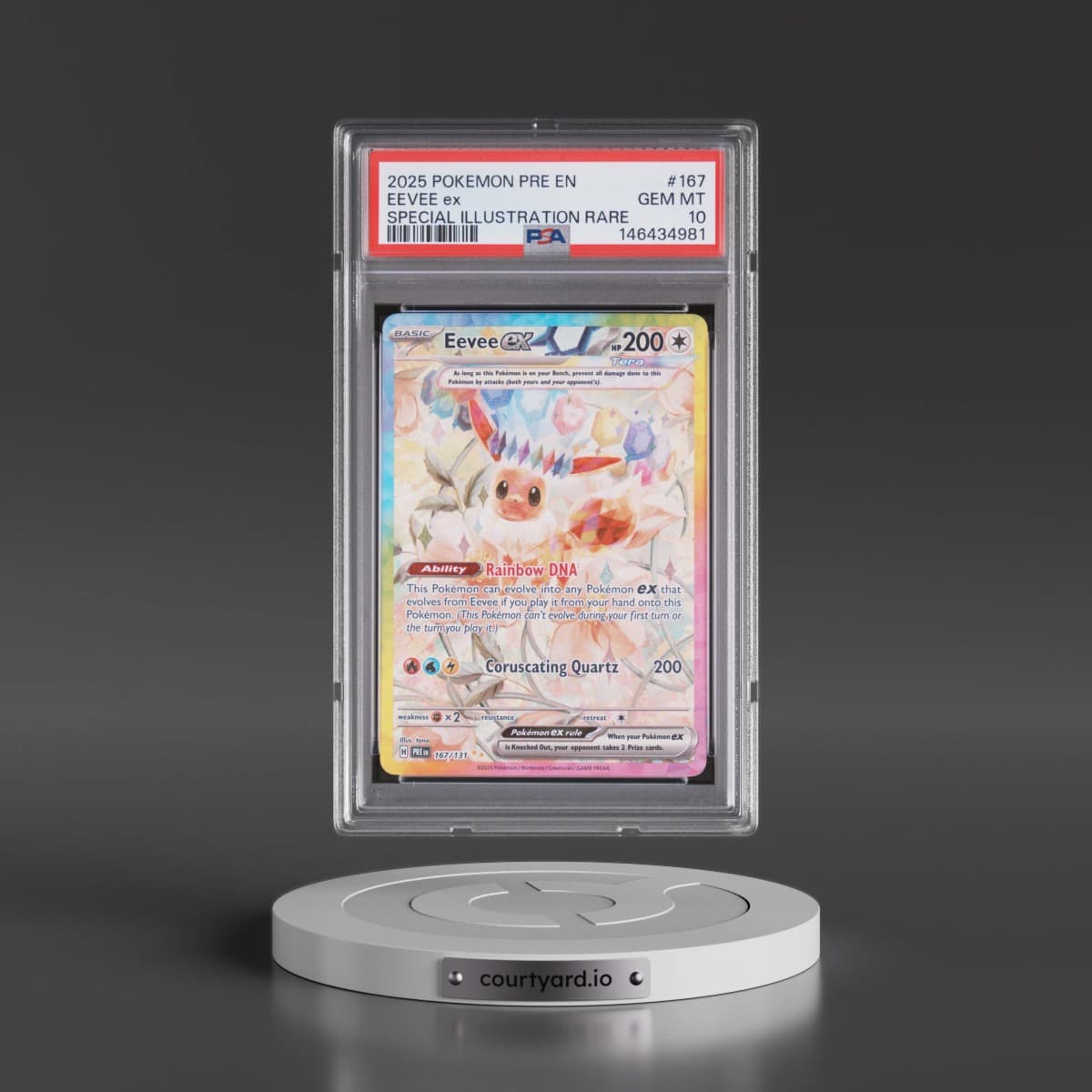 2025 Pokémon Pre EN-Prismatic Evolutions #167 Eevee EX - Holo Special Illustration Rare (PSA 10 GEM MINT)