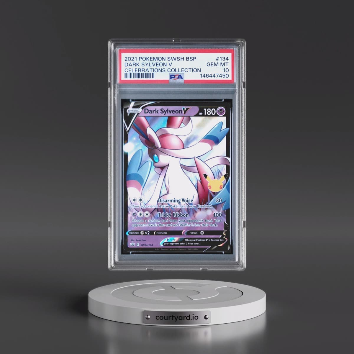 2021 Pokémon Swsh Black Star Promo #134 Dark Sylveon V - Holo Celebrations Collection (PSA 10 GEM MINT)