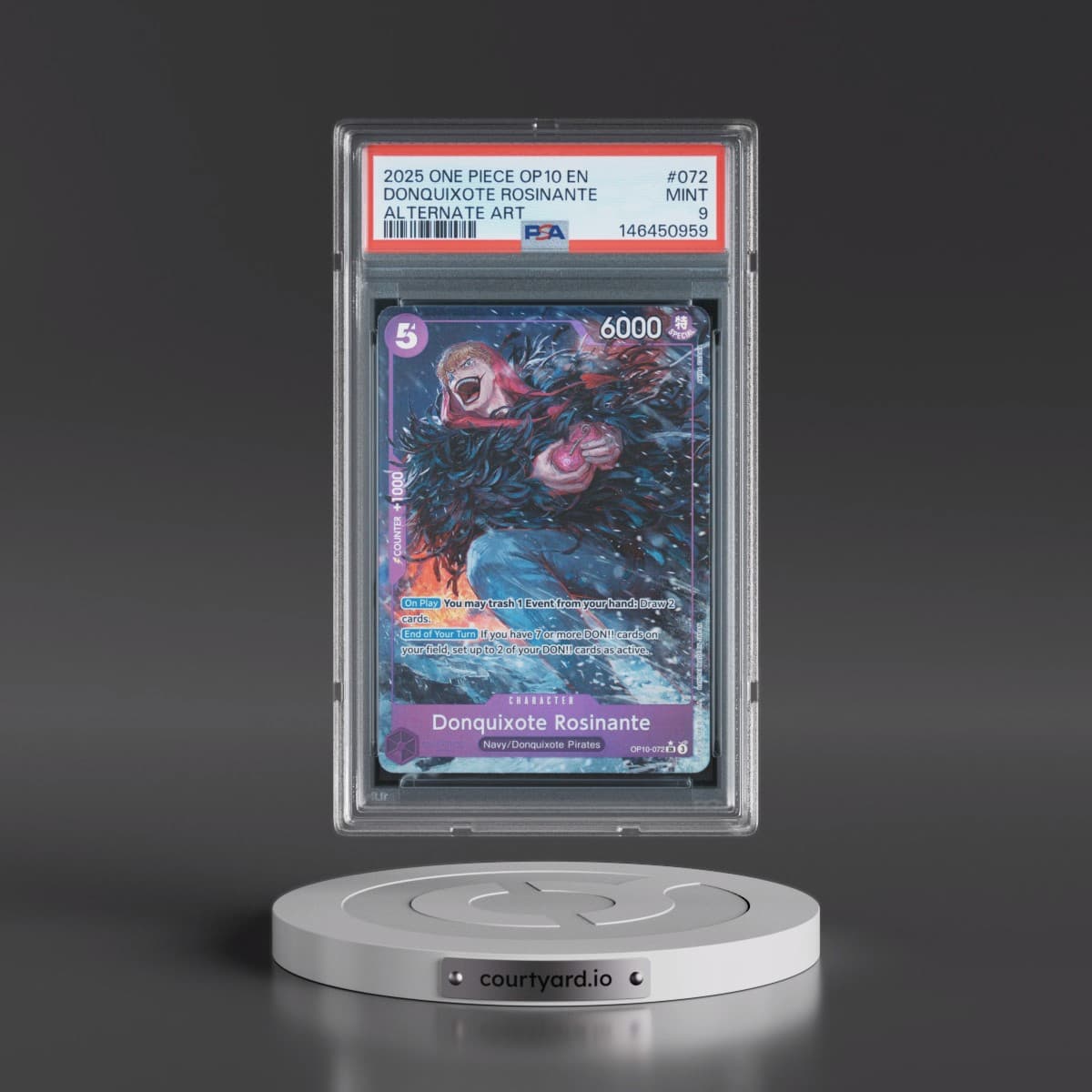 2025 One Piece OP10-Royal Blood #072 Donquixote Rosinante - Alternate Art (PSA 9 MINT)