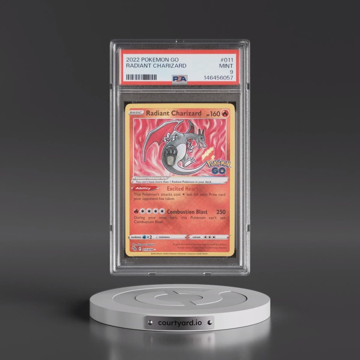2022 Pokémon Go #011 Radiant Charizard - Holo (PSA 9 MINT)