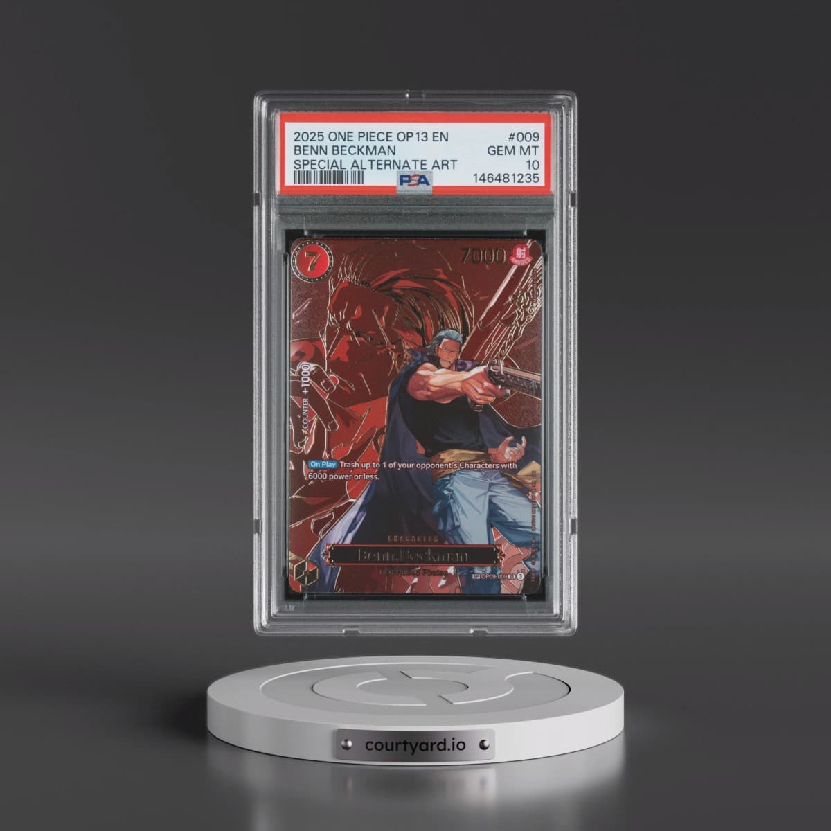 2025 One Piece OP13-Carrying on His Will #009 Benn Beckman - Special Alternate Art (PSA 10 GEM MINT)