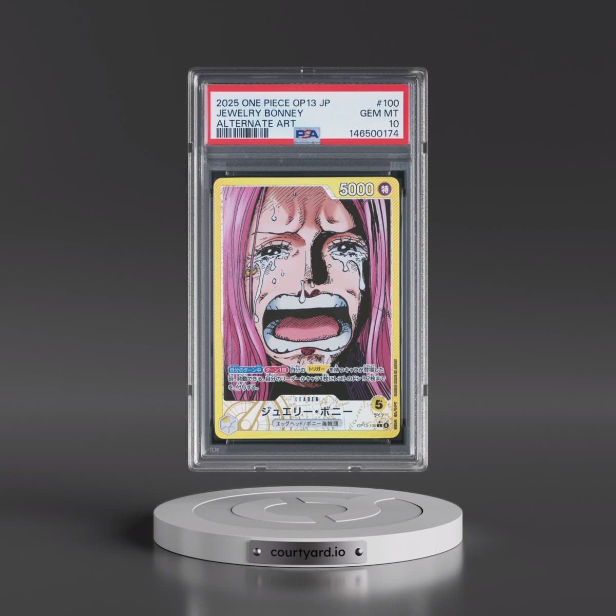 2025 One Piece Japanese OP13-Carrying on His Will #100 Jewelry Bonney - Alternate Art (PSA 10 GEM MINT)