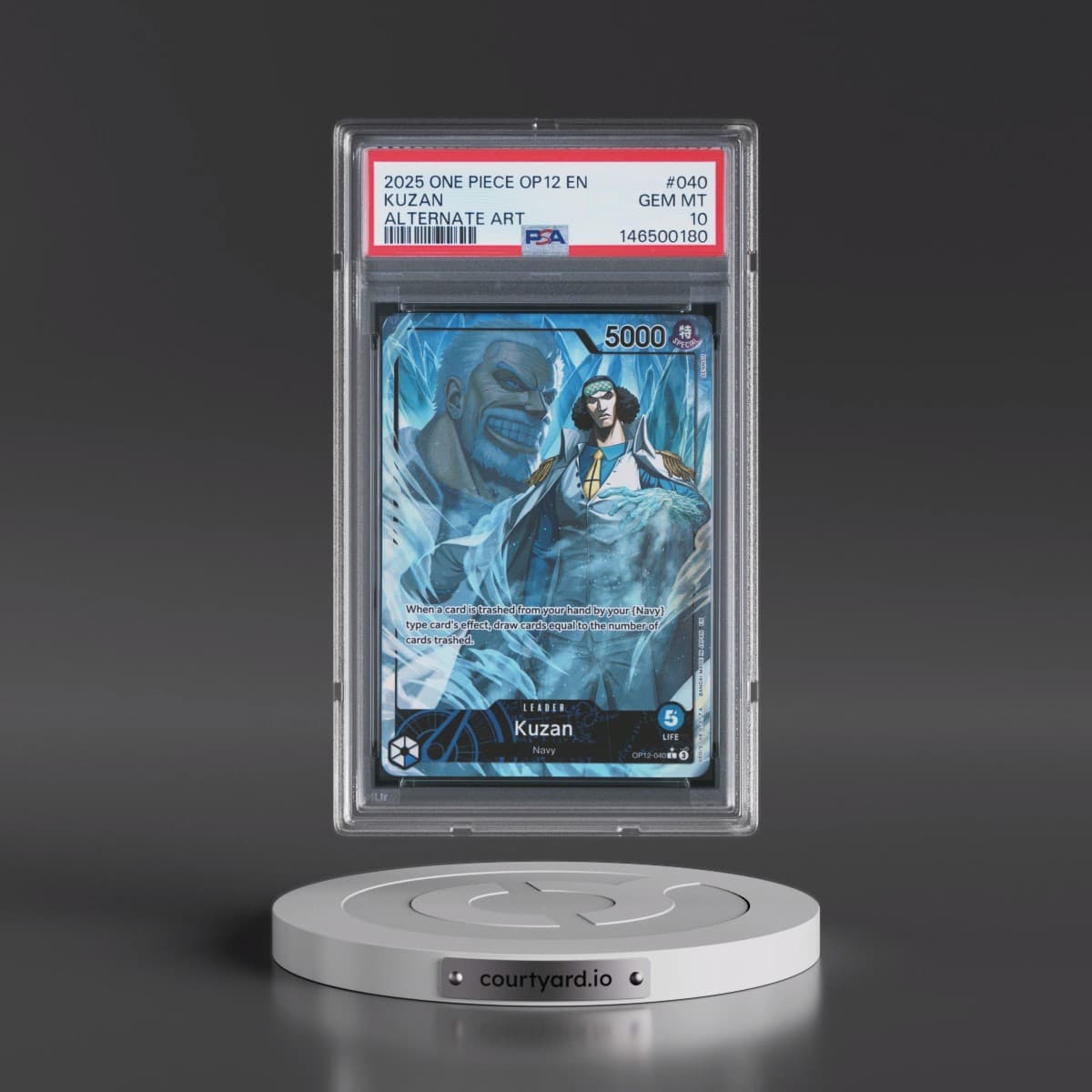 2025 One Piece OP12-Legacy of the Master #040 Kuzan - Alternate Art (PSA 10 GEM MINT)