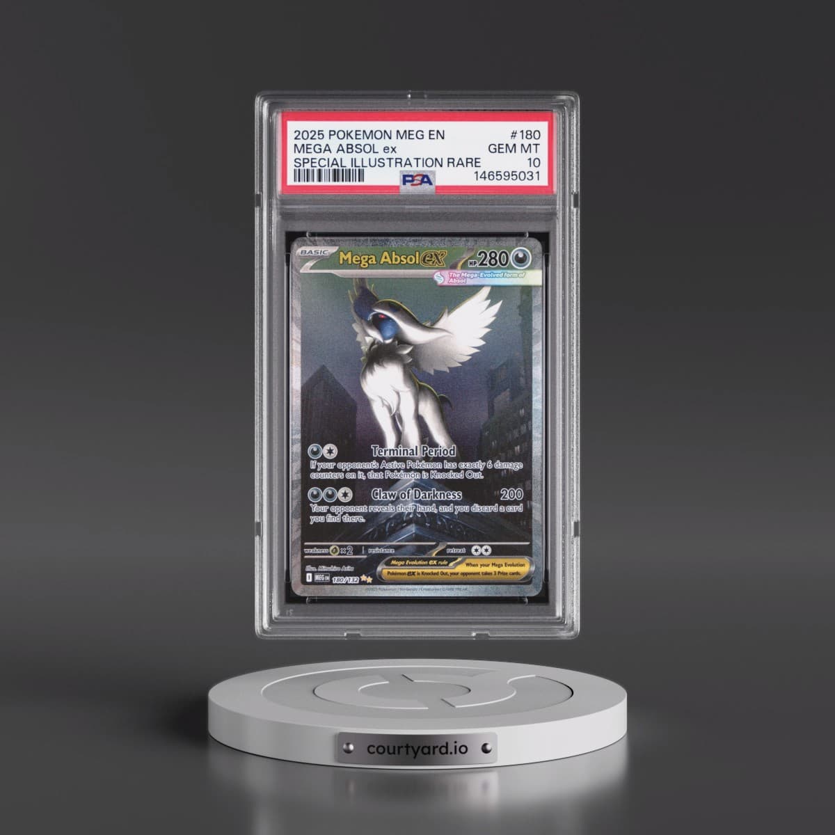 2025 Pokémon Meg EN-Mega Evolution #180 Mega Absol EX - Holo Special Illustration Rare (PSA 10 GEM MINT)