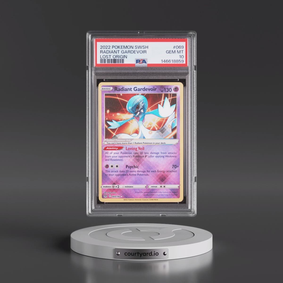 2022 Pokémon Sword & Shield Lost Origin #069 Radiant Gardevoir - Holo (PSA 10 GEM MINT)