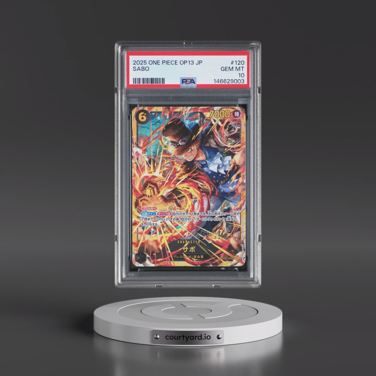 2025 One Piece Japanese OP13-Carrying on His Will #120 Sabo (PSA 10 GEM MINT)
