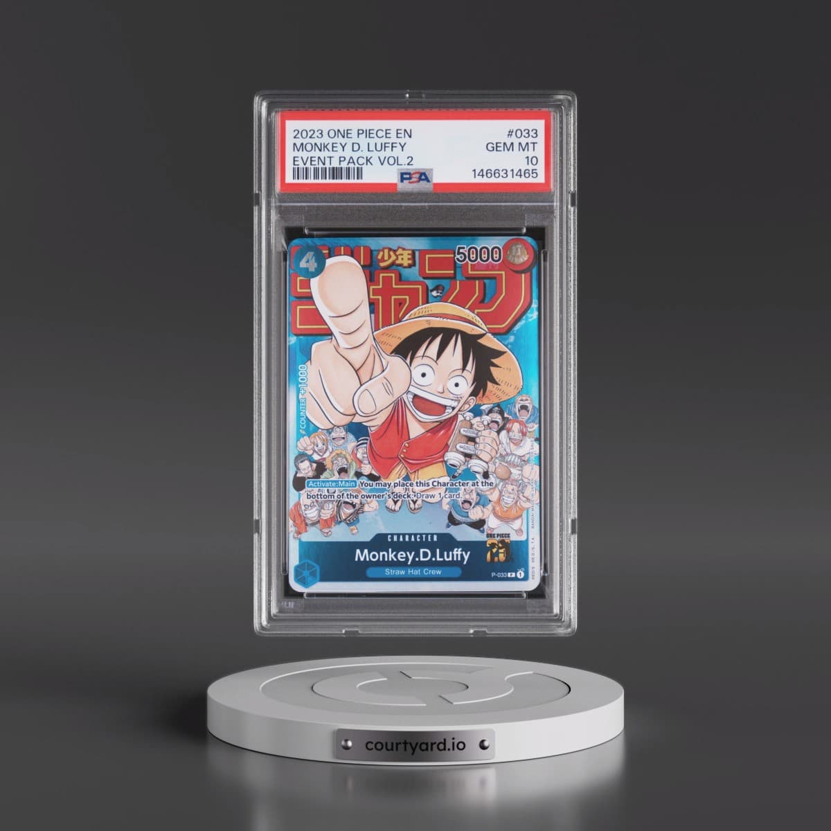 2023 One Piece Promos #033 Monkey D. Luffy - Event Pack Vol.2 (PSA 10 GEM MINT)
