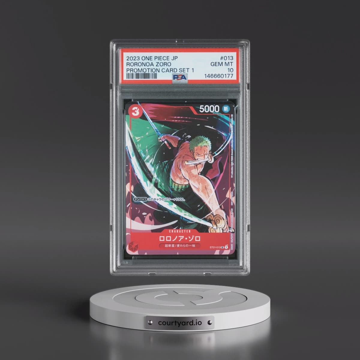2023 One Piece Japanese Promos #013 Roronoa Zoro - Promotion Card Set 1 (PSA 10 GEM MINT)