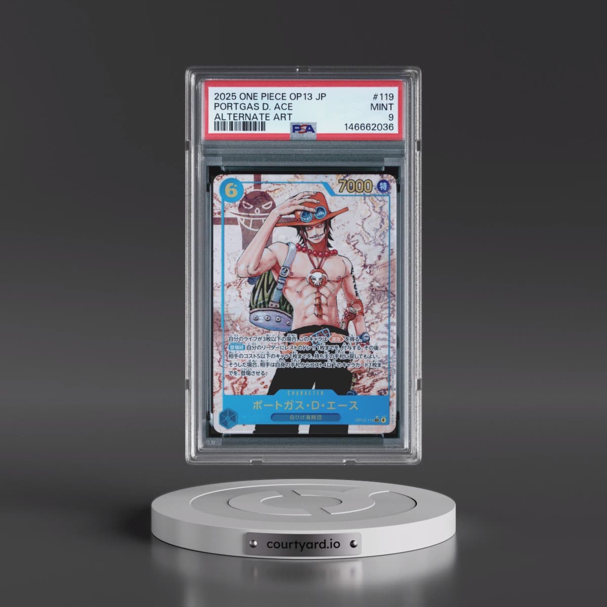 2025 One Piece Japanese OP13-Carrying on His Will #119 Portgas D. Ace - Alternate Art (PSA 9 MINT)