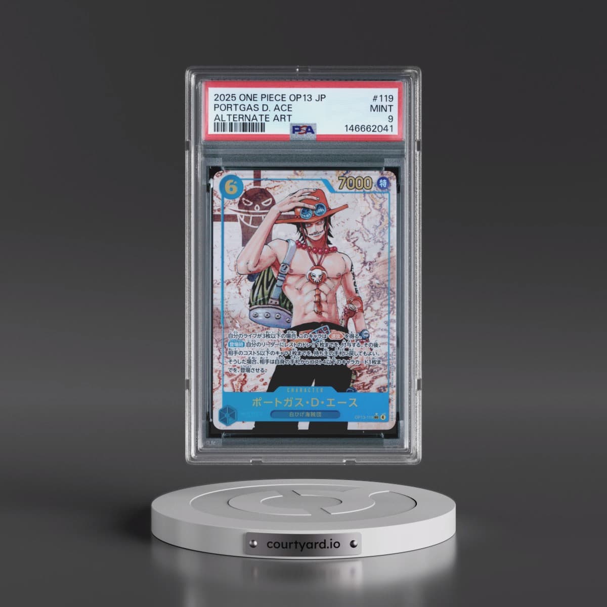 2025 One Piece Japanese OP13-Carrying on His Will #119 Portgas D. Ace - Alternate Art (PSA 9 MINT)