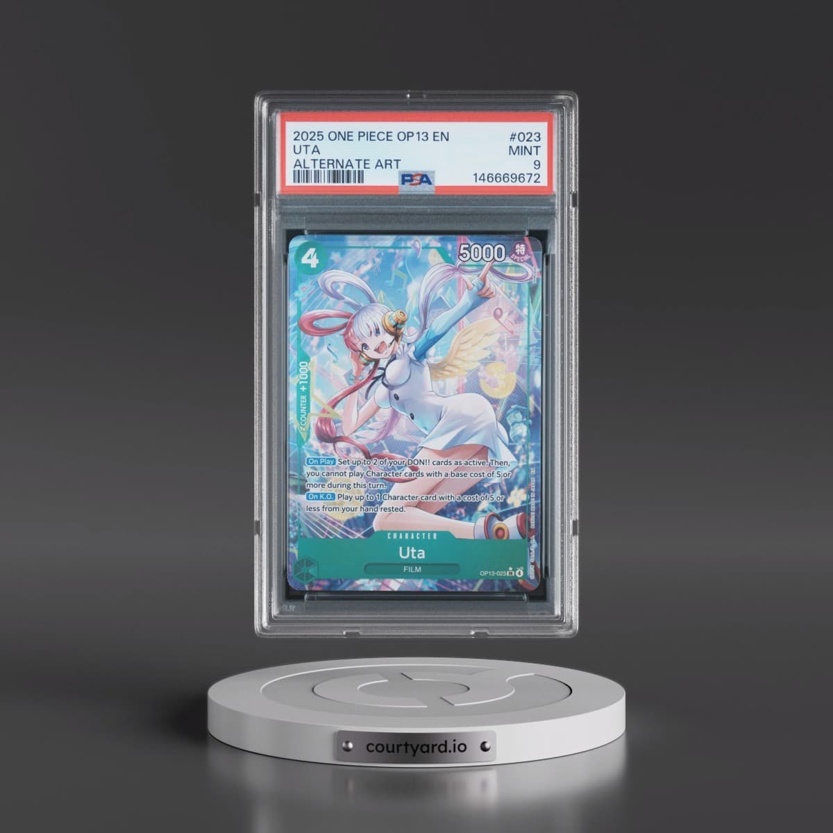 2025 One Piece OP13-Carrying on His Will #023 Uta - Alternate Art (PSA 9 MINT)