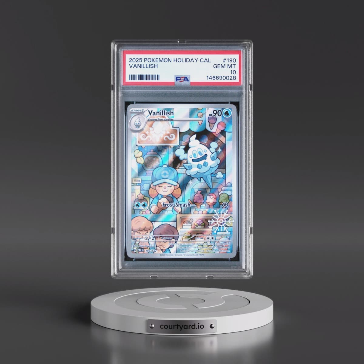 2025 Pokémon Holiday Calendar #190 Vanillish (PSA 10 GEM MINT)