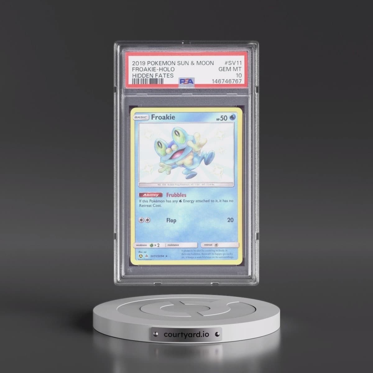 2019 Pokémon Sun & Moon Hidden Fates #SV11 Froakie - Holo (PSA 10 GEM MINT)