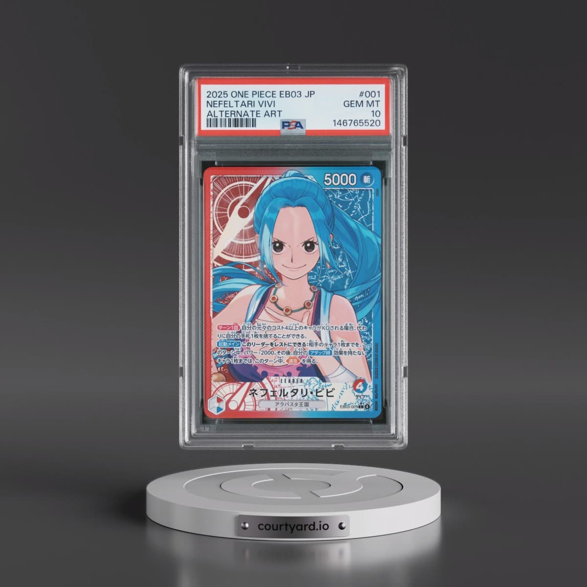 2025 One Piece Japanese EB03-Extra Booster -One Piece Heroines Edition #001 Nefeltari Vivi - Alternate Art (PSA 10 GEM MINT)