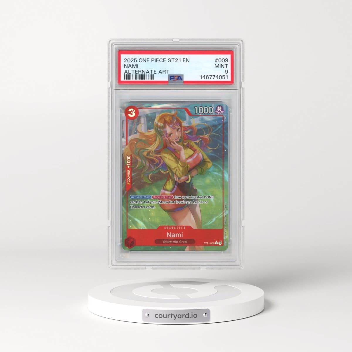 2025 One Piece Starter Deck ST21-EX Gear 5 #009 Nami - Alternate Art (PSA 9 MINT)